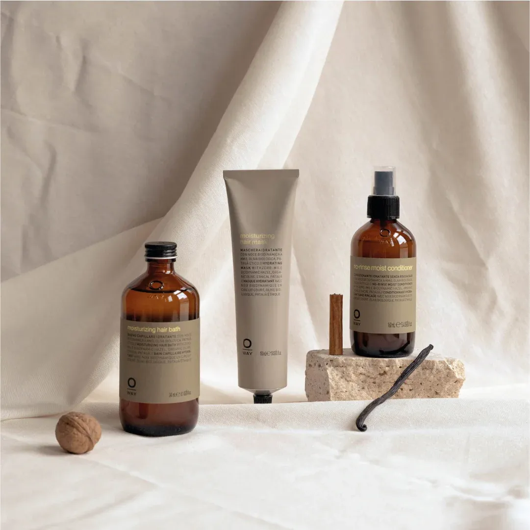 Oway Organics Moisturizing Hair Care Collection bottles